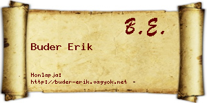 Buder Erik névjegykártya